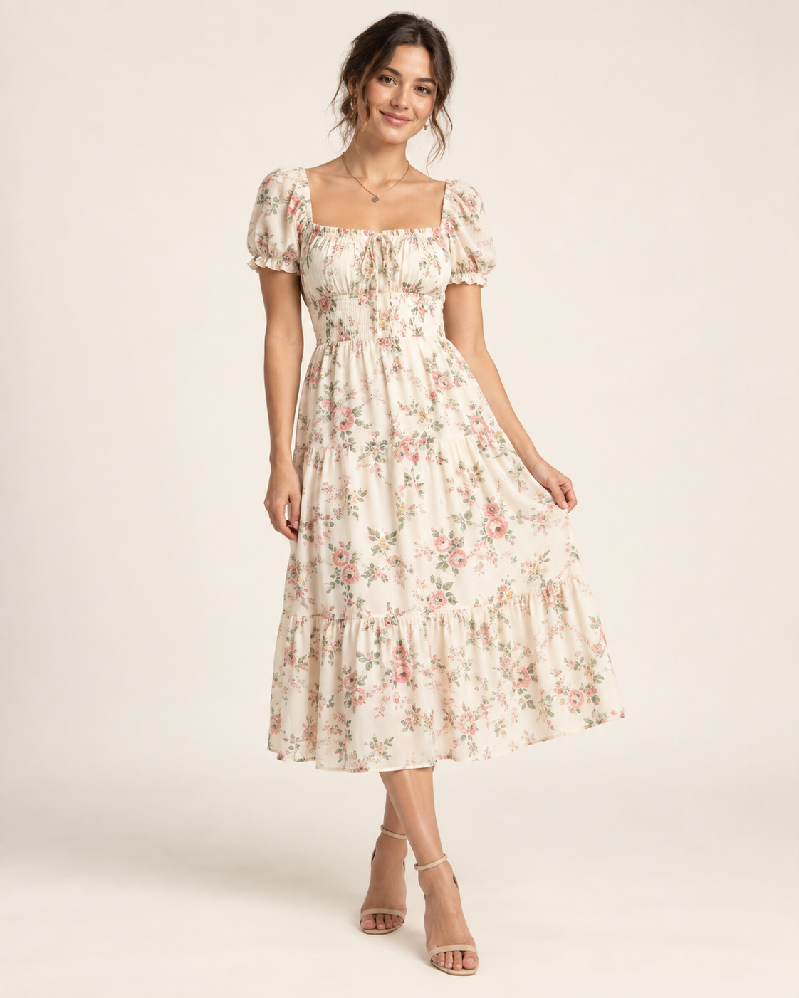 Women Floral Midi Dress